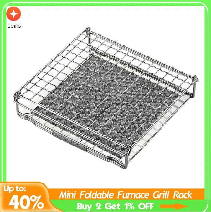 Portabel spisetop grill net mini foldbar ugn grill rack grill rostat bröd bakhållare uppvärmning fäste utomhus matlagningsverktyg