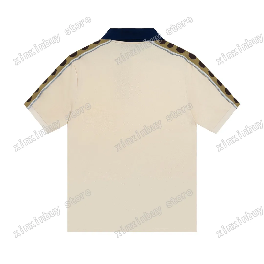 Xinxinbuy Men Designer Tee Knit T Shirt Paris Refleksyjne litery pasy Drukuj Bawełna Kobiety Białe czarne morela XS-2xl