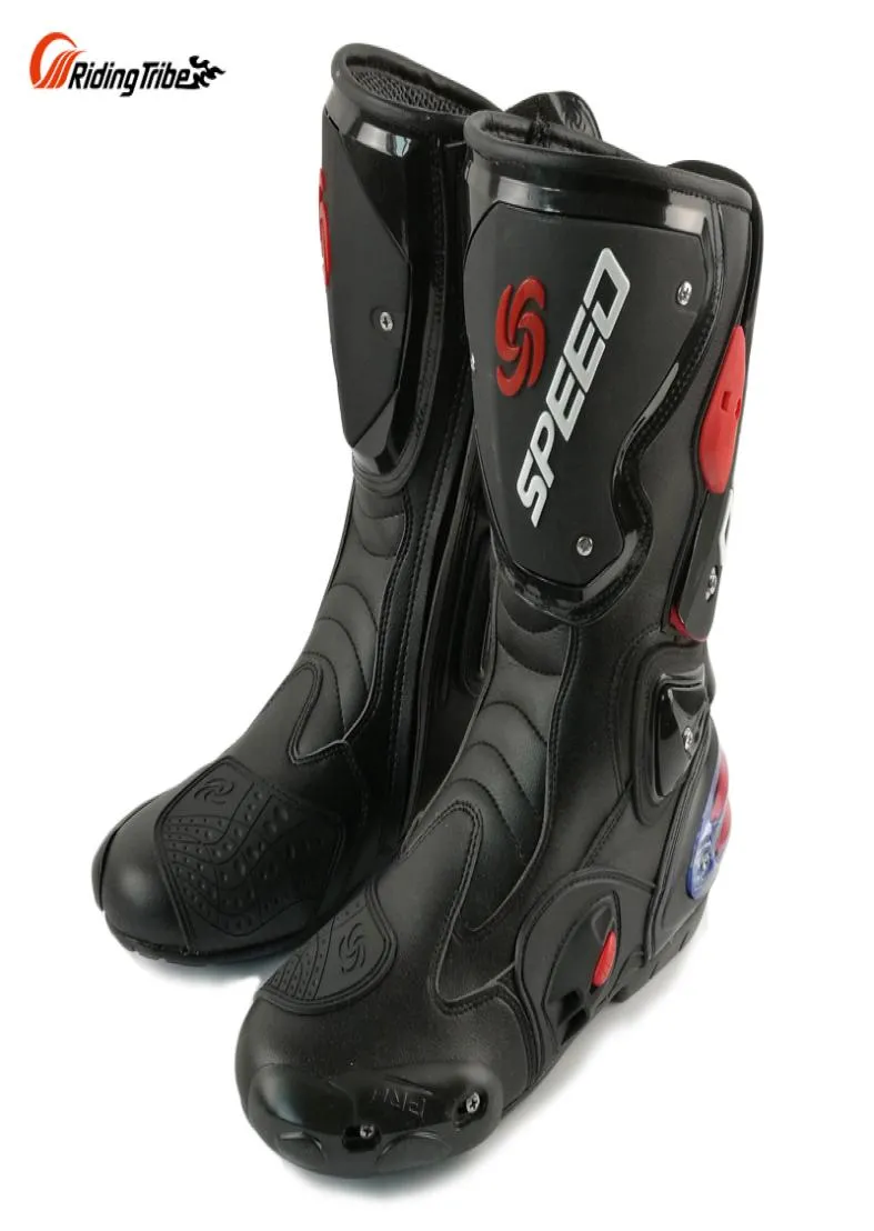Fashion Motorradschuhstiefel Reitstamm Moto Rennstiefel Schutzausrüstung Motocross Leder Langes Schuhe B10014650700