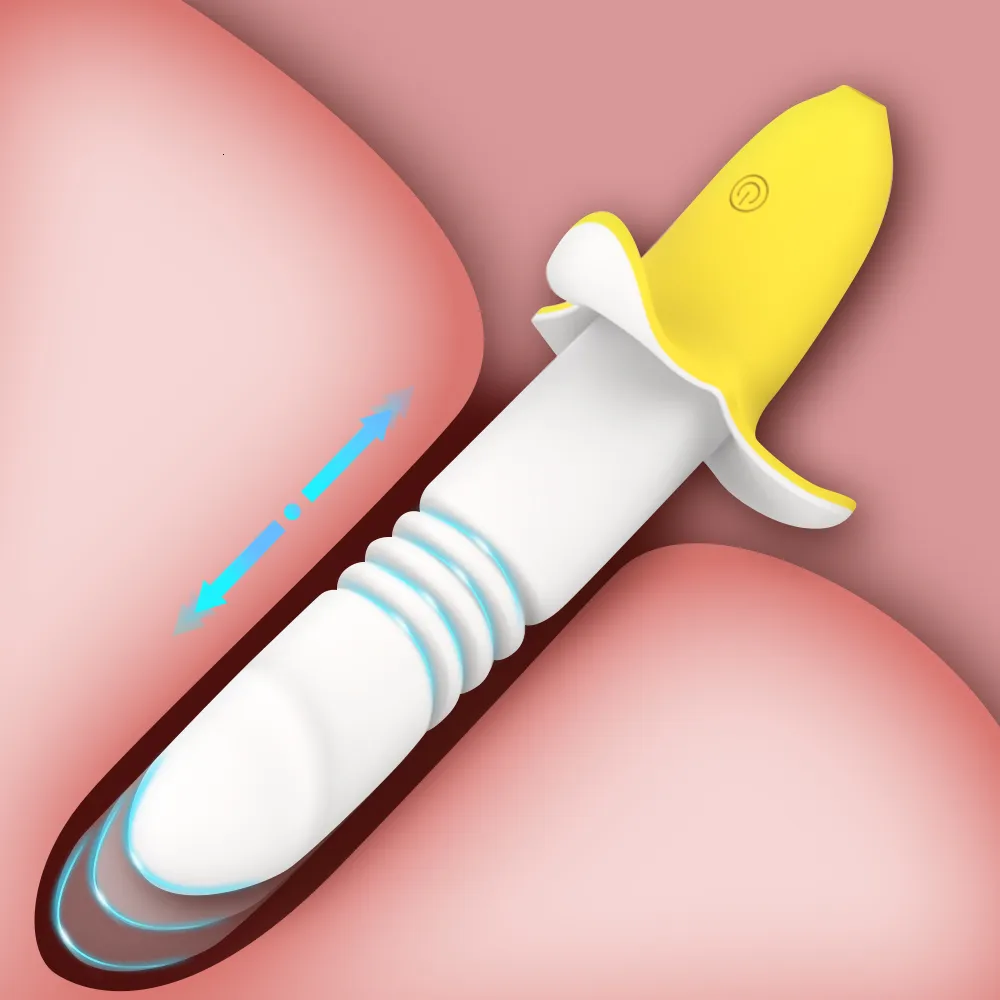 Banana Vibrator Telescopic Silicone Dildo And Clitoral Stimulator_voghion.com