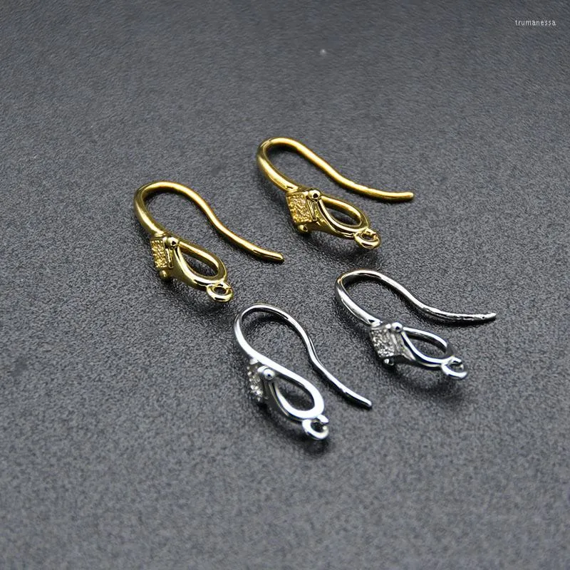 Hoop Earrings High Quality Non Oxidizing Real Gold Plated CZ Paved Fish Wire Earring For Diy Jewelry