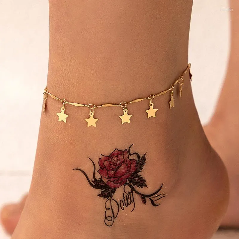 Anklets Fashion Simple And Beautiful Star Pendant Niche Design Sense Of Personality Geometric Street S Ladies Temperament Anklet