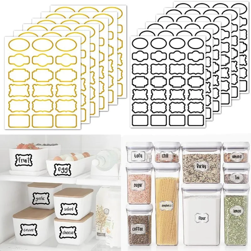 Wall Stickers 1 Sheet Waterproof Transparent Label Markable Tags For Home Jars Sauce Bottles Storage Bins Marker