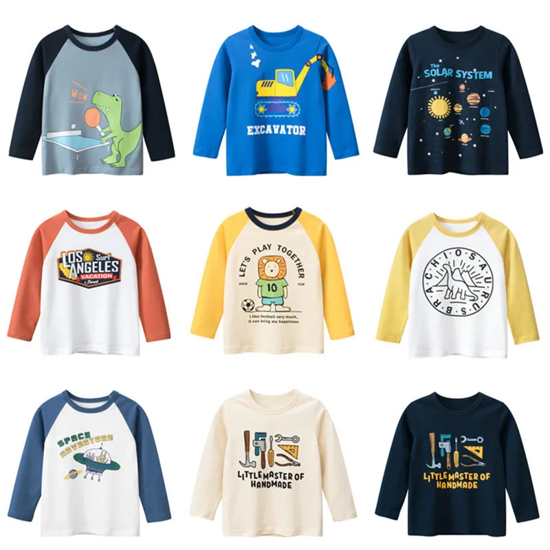 Camisetas de bebê roupas de menino de garoto de algodão camisetas de manga longa outono Spring s Sorto Ops Camisa de desenho animado para crianças Roupas 230106