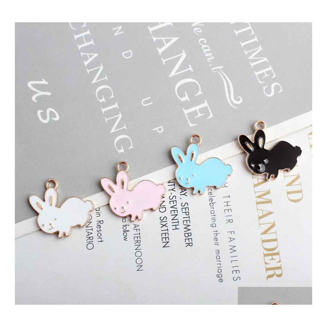 Charms Est 60pcs Kawaii Animal Pendant 23x24 мм золотой тон.