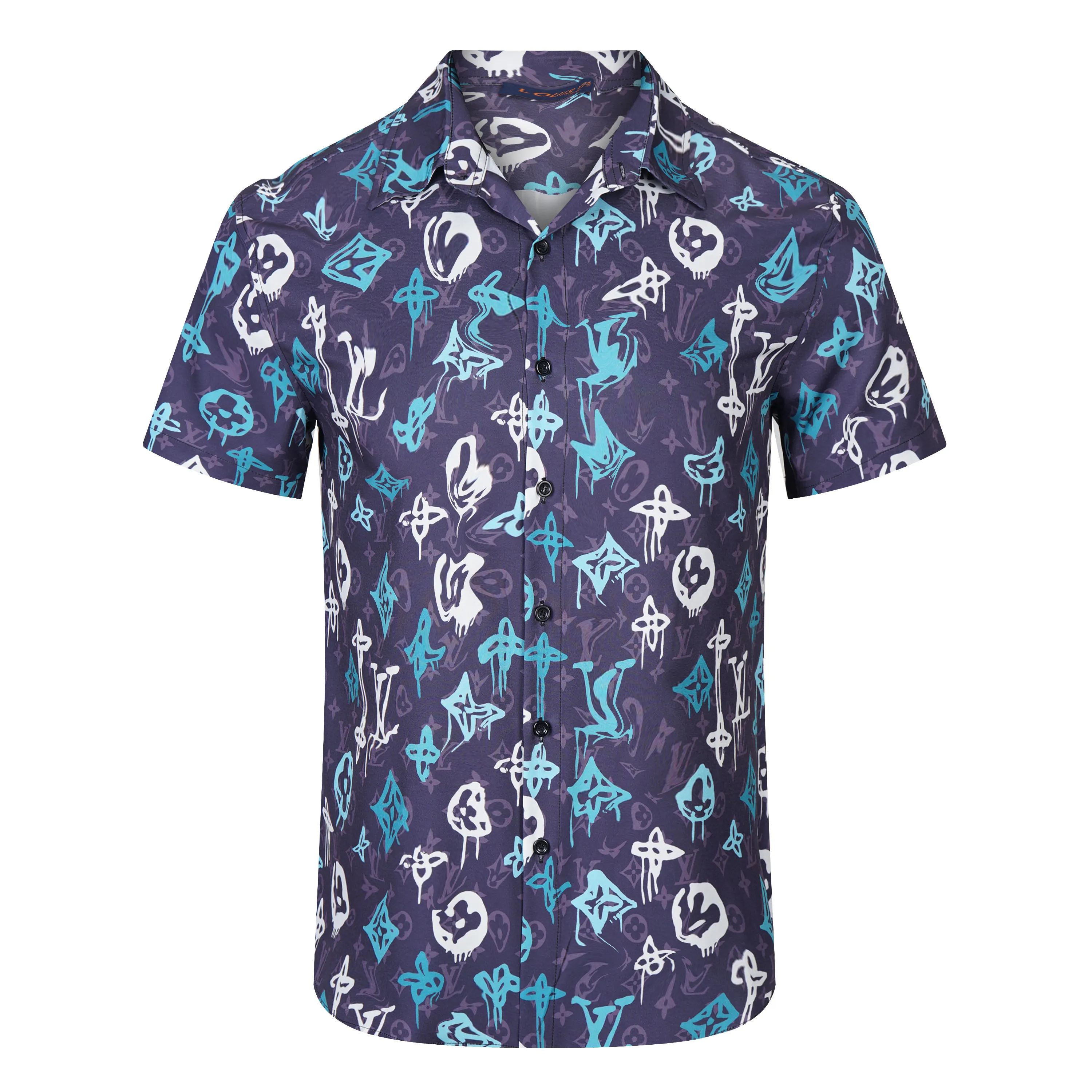 Men's Short Sleeve Button Down Vintage Bowling Shirts Hawaiian Casual Printed Beach Shirt Summer Regular Fit Top M-3XL