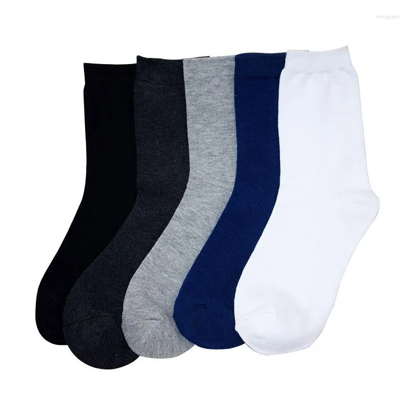 Men's Socks 10pairs Man Cotton High Quality Pure Color Casual Business Crew Spring Autumn Summer Sock For Men