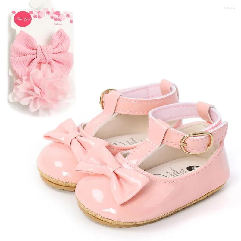 Pierwsze Walkers Boboro Cute Flats Prewalker Bownot Bowknot Princess Wedding Born Sneaker Buty z opaskami na głowę 0-18m