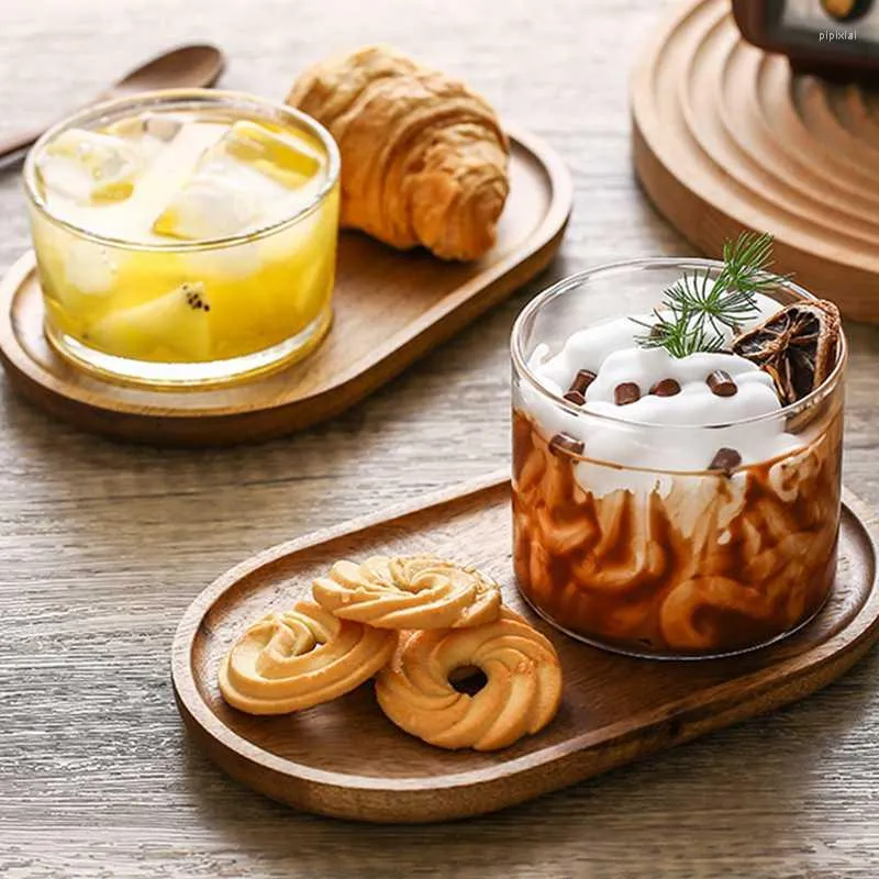 Platen 1 pc's serveer dienblad ovaal hout natuurlijke dessert cup klein houten kaasplaat servies