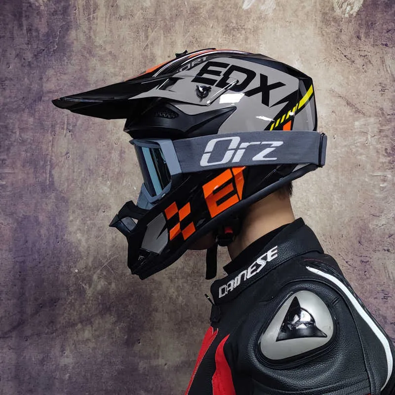 Casque Moto Dual Sport Longreal Modèle 198 - Approuvé DOT, ABS, Polystyrène, Toutes Saisons