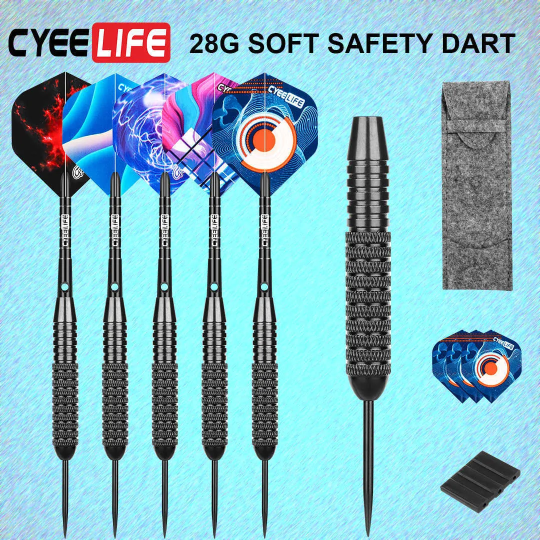 Darts cyeelife 26 gram pro stalen punt dart set met zakaluminium schachten 6 stks huisdiervluchten 0106