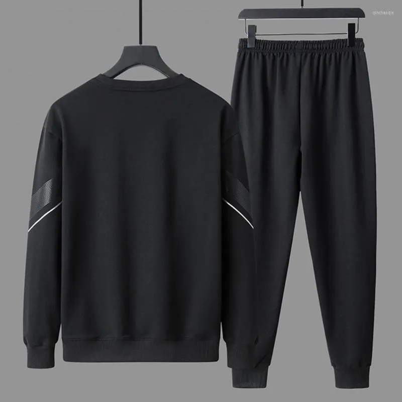 Gymkläder 1 Set Men Top Pants Ribbed Cuff Drawstring Super Soft Athletic Wear