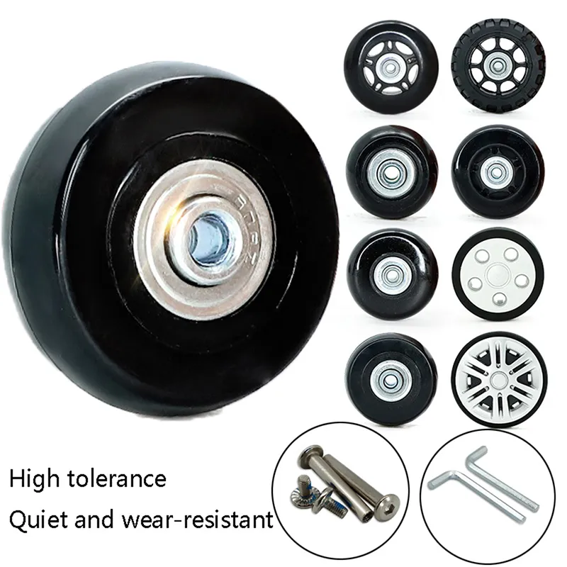 Luggage Suitcase Replacement Wheels Axles Deluxe Black with Screw Suitable suitcase Swivel Caster