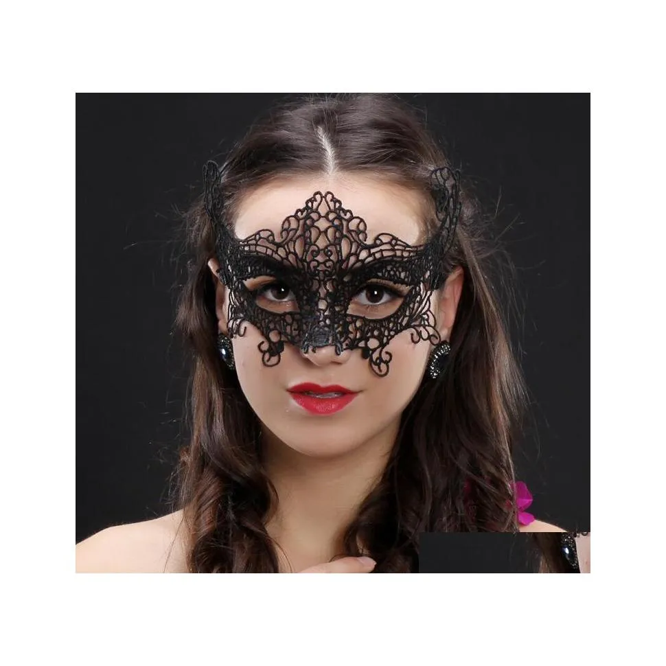 Party Masks Sexy Lace Women Ladies Girls Xmas Cosplay Costume Masquerade Dancing Valentine Half Face Mask Dh0322 Drop Delivery Home Dhp3R
