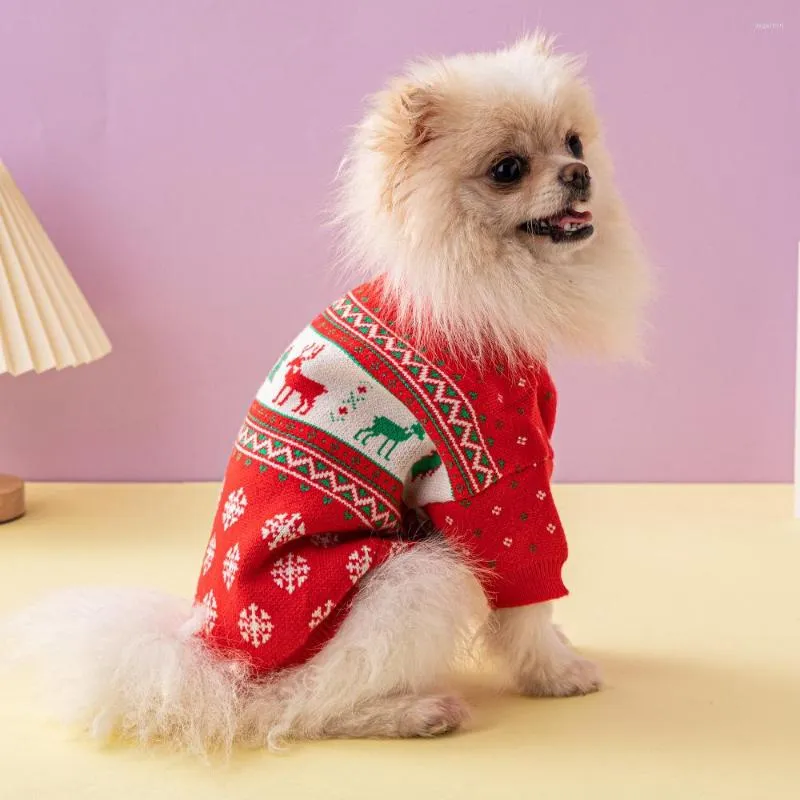 Hundebekleidung Weihnachten Strickpullover für Hunde Katzen Herbst Winter Hochwertige warme dicke Baum Elch Pullover Haustier Kleidung Artikel