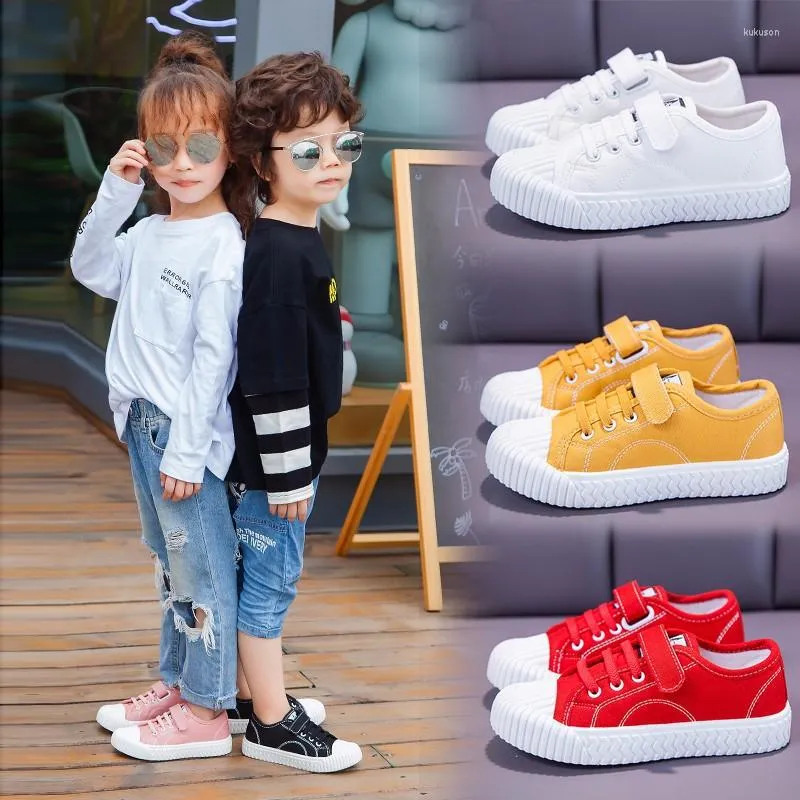 Atletische schoenen witte kinderen klassieke casual canvas ademende jongens sneakers merk peuter girls sport running kindertrainers