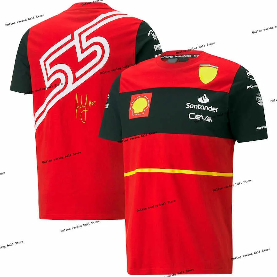 2023 F1 팀 포뮬러 원 t 셔츠 남성용 Carlos Sainz 최신 판매 셔츠 모토 레이싱 오프로드 통기성 탑 대형 3d 티셔츠 5nd0
