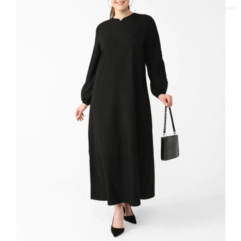 Roupas étnicas O-colarinho vintage Black Muslim abayas para mulheres de manga longa design de bordados maxi maxi manto diariamente mais recente 2023