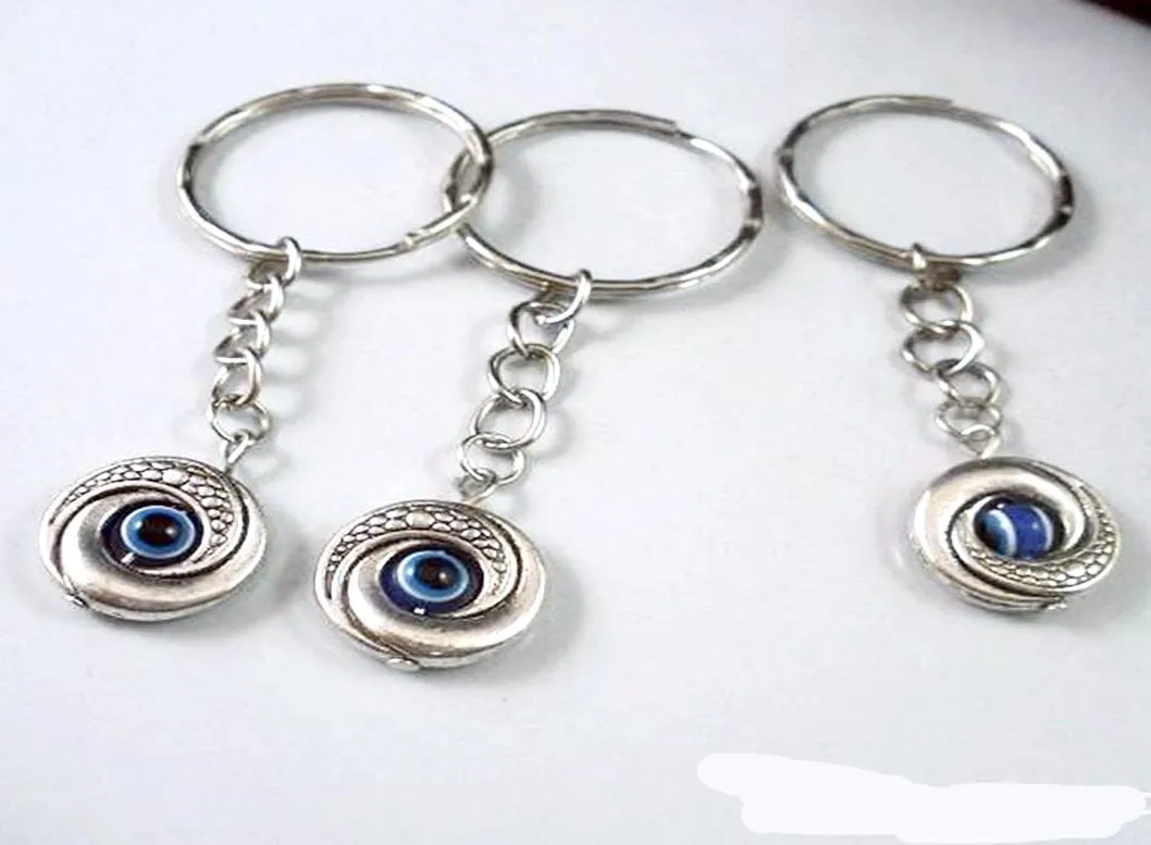 50Pcs EVIL EYE Kabbalah Charm Belt Chains key Ring Travel Protection DIY Jewelry 15 x 65mm Antique Silver7563795