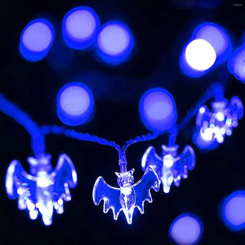 Строки 10/20LEDS Хэллоуин Летайте световые струны солнечная батарея/батарейные летучие мыши сказочные огни на рождественский год.