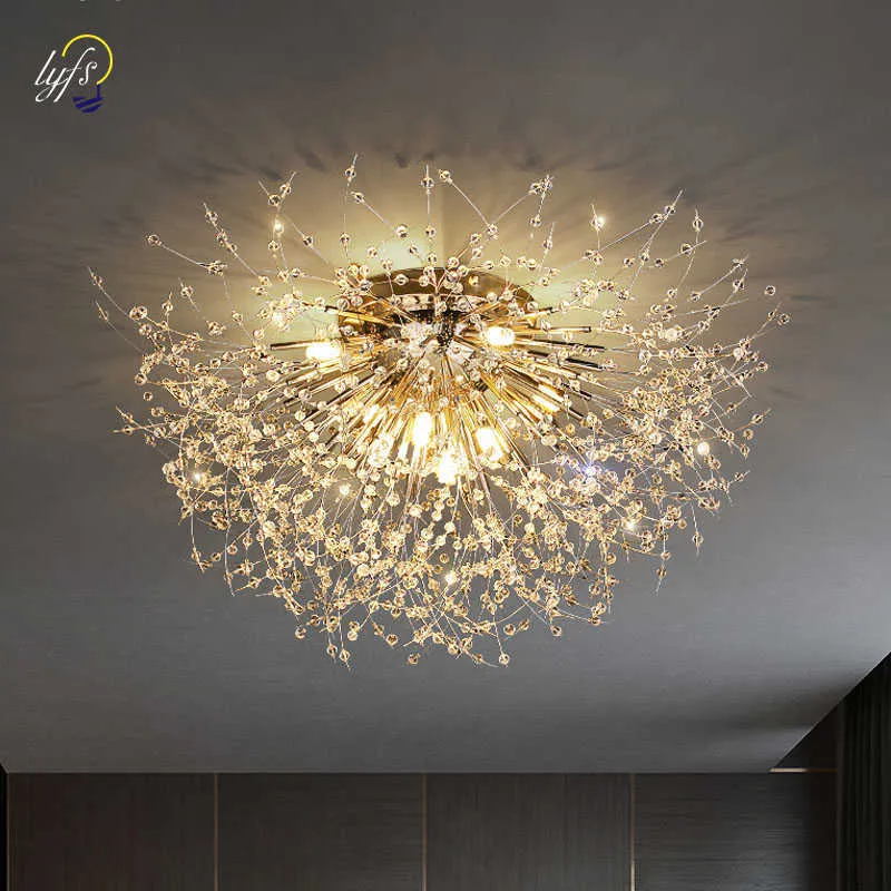 Chandeliers Modern Dandelion Crystal Light Decorative Led Ceiling Lamp For Living Dining Room Home Corrido Cloakroom 0106
