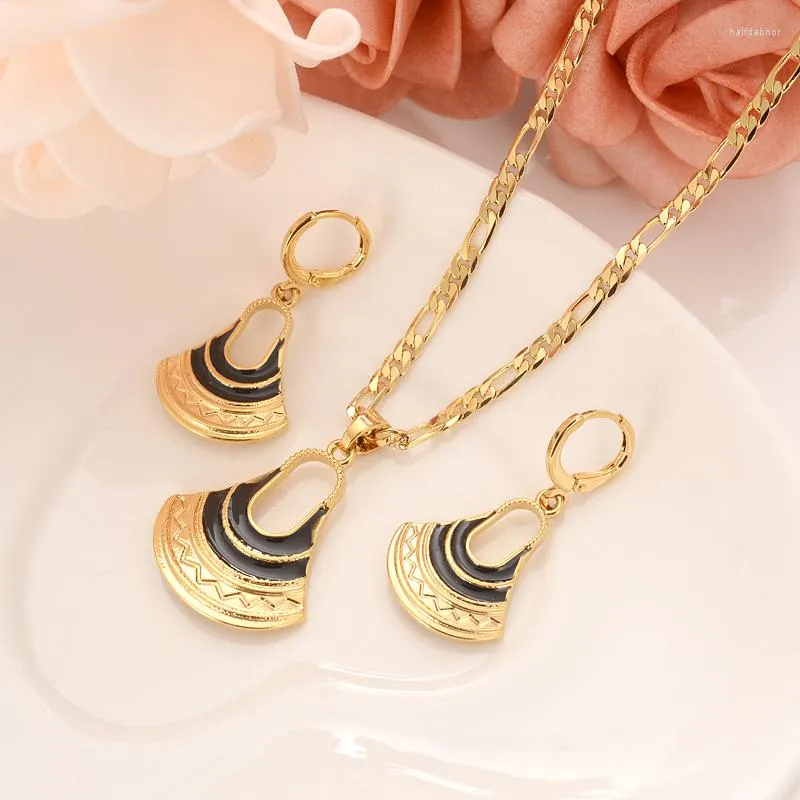 Ketting oorbellen set dubai png Africa romantische tas sets goud mooie shellnecklace drop oor ring sieraden voor vrouwen bruiloft bijoux geschenken