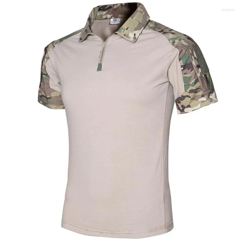 Polos pour hommes Hommes Polos à manches courtes Été Militaire Camouflage Coton Chemise pour Casual Respirant Tactique Uniforme Tops Tees