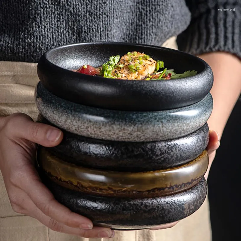 Тарелки Antowall Японская керамическая посуда западное салат блюдо домашнее закуски фрукты и миска