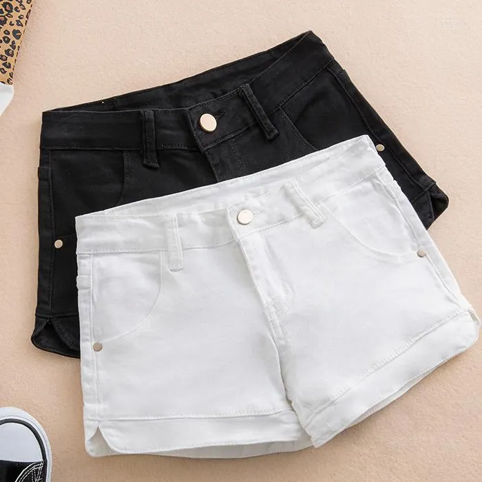 Shorts femininos elegantes 3xl White Jeans Women 2023 Summer Streting High Caist Jeans Short Femme Troushers Da503