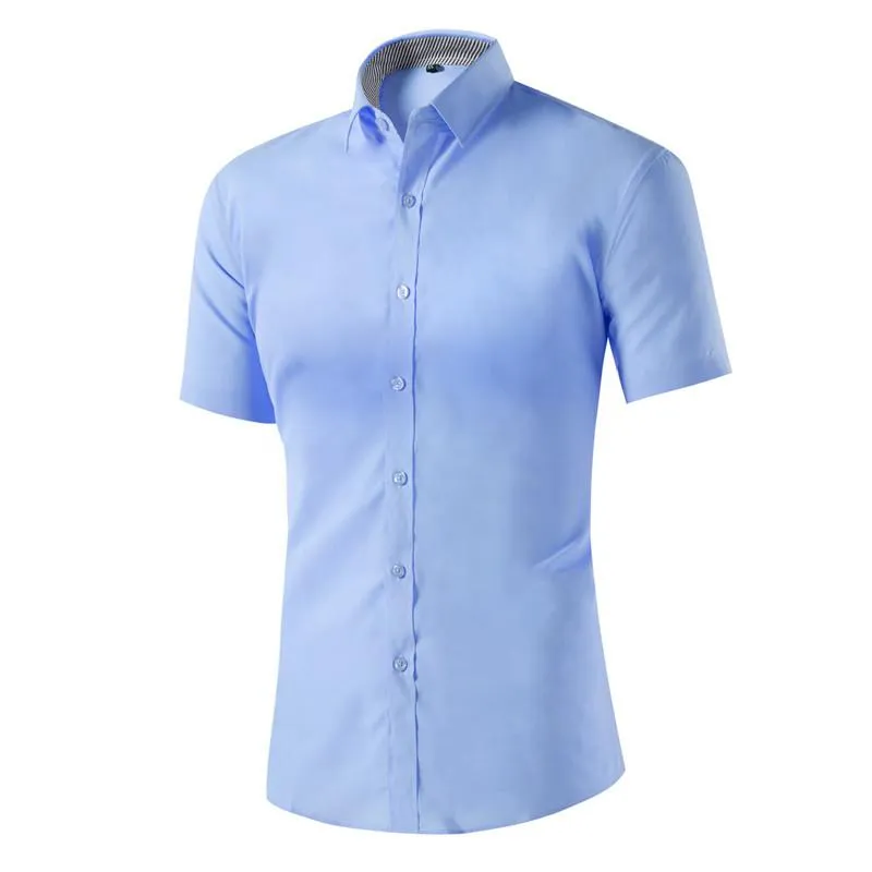 Men's Dress Shirts Brand Short Sleeve Men Casual Solid Male M-4XL Factory Direct Sale Wholesale 2023 Summer Big Promotion
