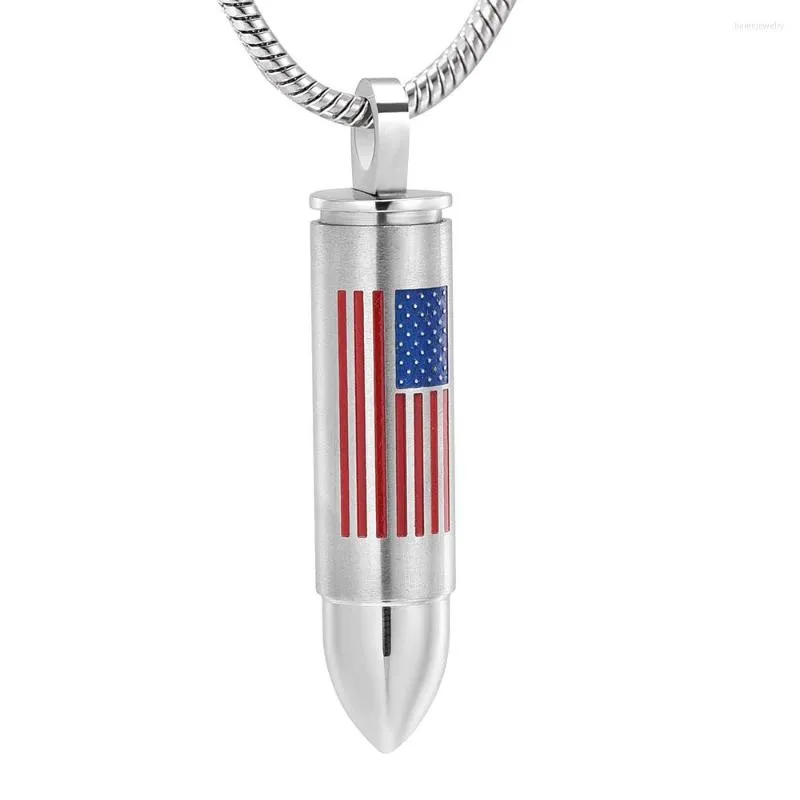 Pendant Necklaces Cremation Jewelry For Ashes USA Flag Shaped Urn Necklace Women/Men