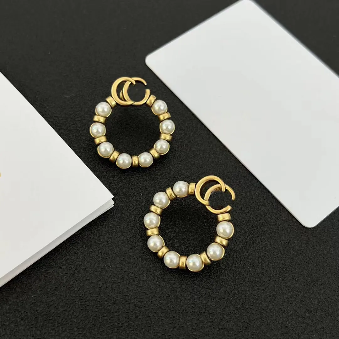 Luxe designer Alfabet Parel Oorbellen aretes orecchini voor vrouwen party engagement gift Sieraden