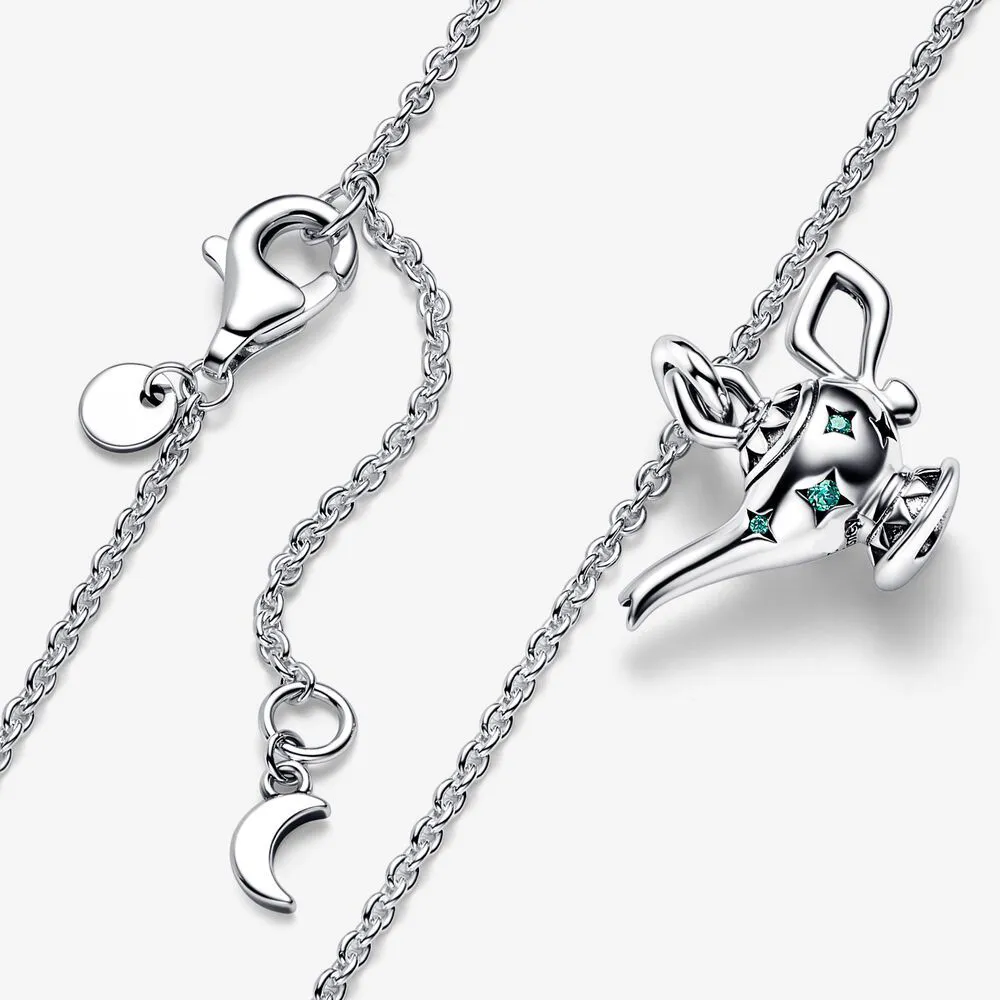 Authentique pendentif colliers Zircon lampe magique femmes 925 argent convient à pandora avec boîte originale charmes cadeau d'anniversaire bijoux de noël N017