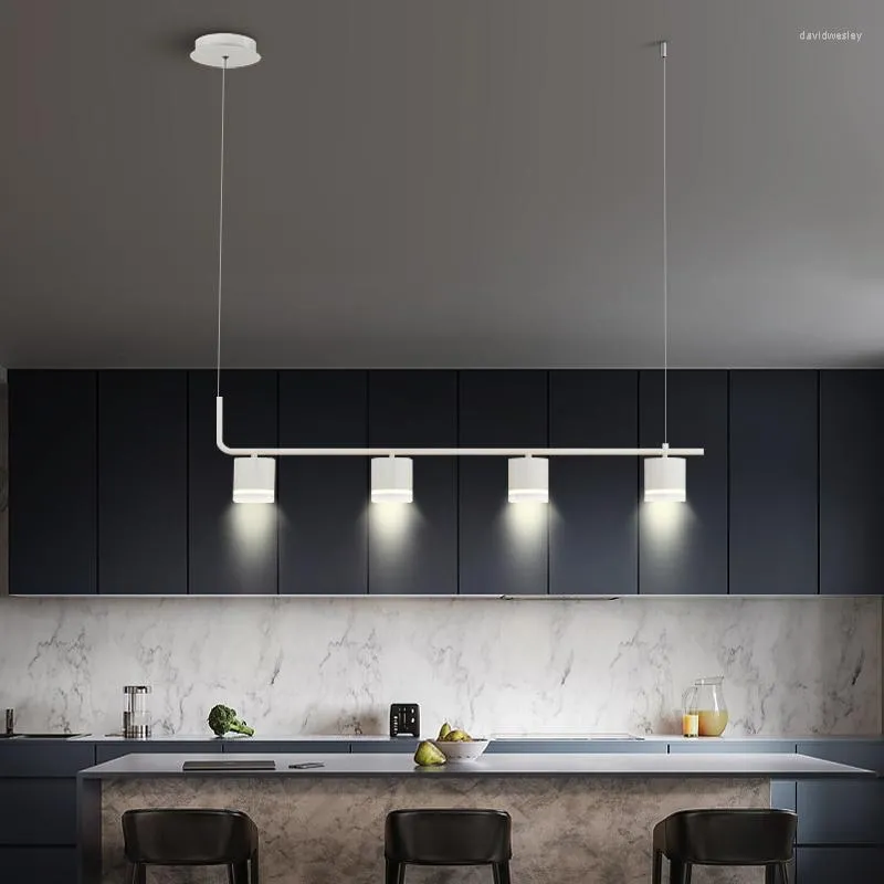 Pendant Lamps Modern Living Room LED Lamp Dining Kitchen Long Nordic Interior Minimalist Adjustable With Remote Control Lighting