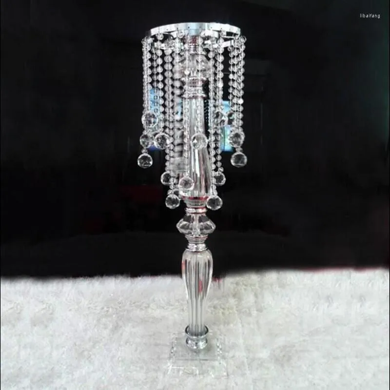 Party Decoration Crystal Beads Chandelier Home Accessories 70cm Flower Stand Vase Wedding Favors And Gifts Centerpiece