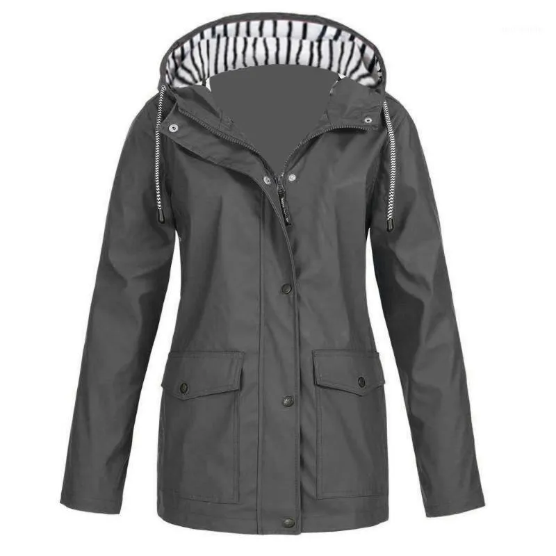 Kadın ceketleri rüzgarlık ceket kadınlar yağmur ceket açık su geçirmez kapüşonlu yağmurluk bahar sonbahar katı temel artı boyutu vese femme