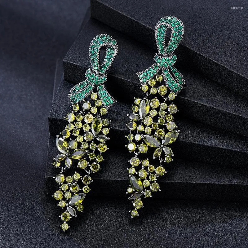 Dangle Earrings GODKI Trendy Bowknot Grape For Women Wedding Party Dubai Bridal Jewelry Boucle D'oreille Femme Gift 2023