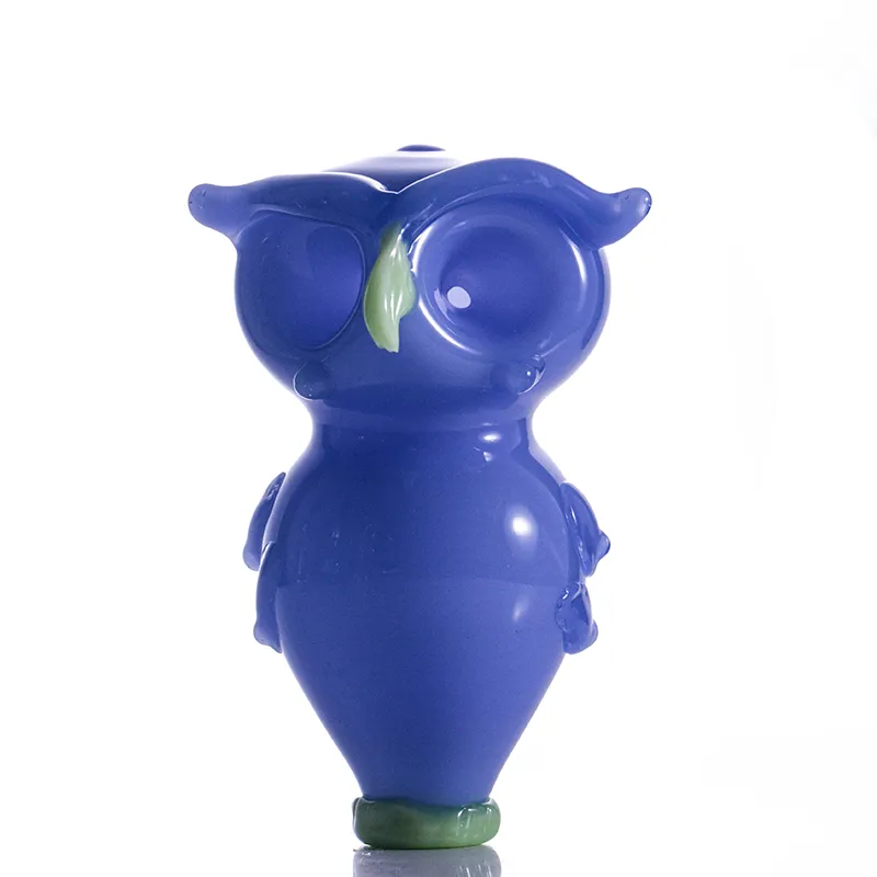 Colorful glass pipes owl style 11cm dab straw bubbler Oil Burner pipe tube for hookahs rigs water bongs