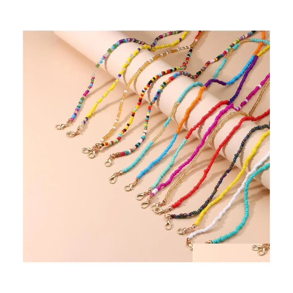 Óculos de sol Quadrões Lureen Antilost Colorido Máscara Face Máscara Os cordões para garotas NONSLIP CONVERSAS CHAINS CORDA DE CARCELHA JOELLA DE JOETRO DHXP7