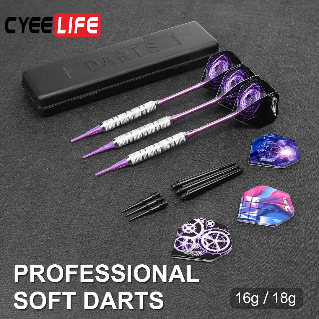 Darts CyeeLife Soft tipped Darts Professional Indoor plastic tip Darts Set For Electronic Dartboard Games 0106