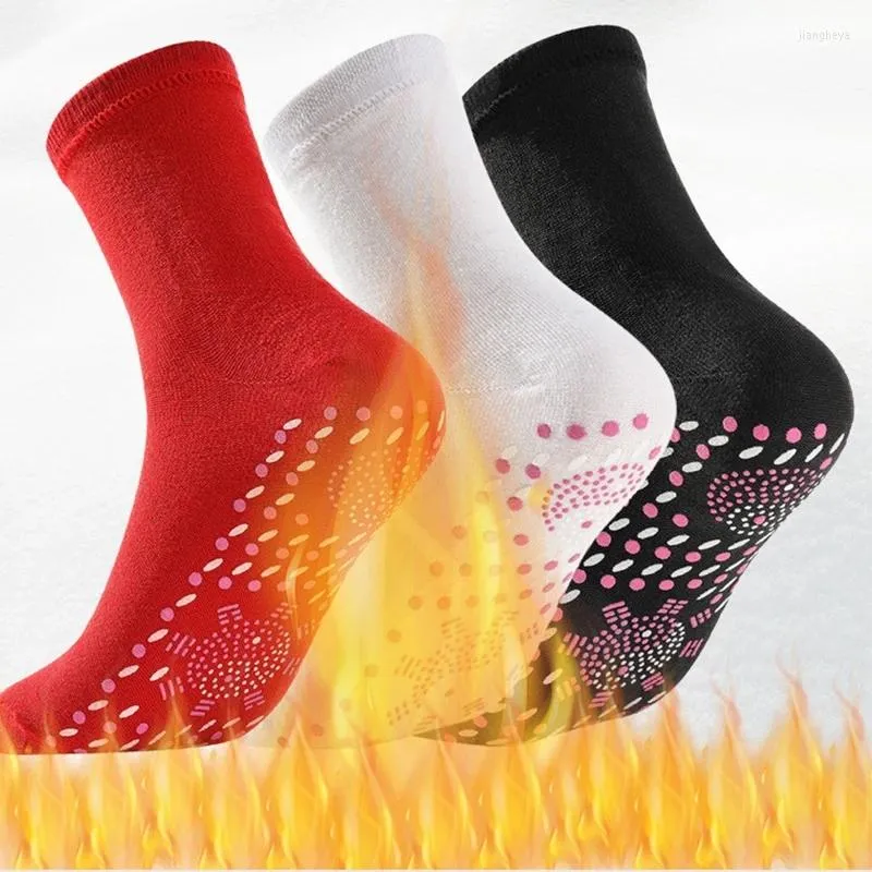 Chaussettes de sport chauffantes auto-chauffantes hommes femmes Massage anti-gel points antidérapants soulager fatigué hiver équipement chaud 3 paires