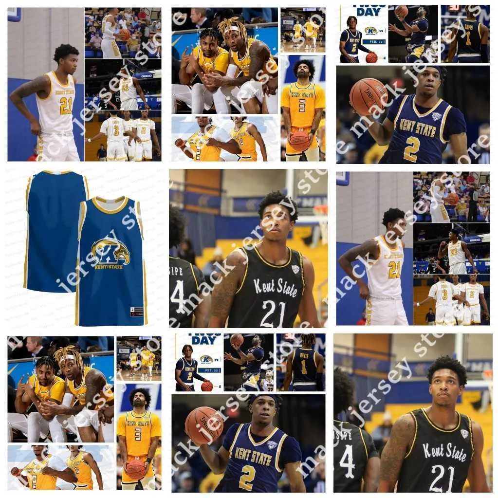 Custom Kent State Golden Flashes Basket 0 Julius Rollins 1 VonCameron Davis Malique Jacobs Uppriktig bära Chris Payton Brendon Moss