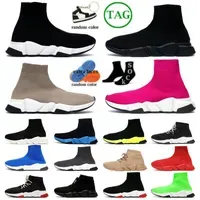 New Sock Shoes Running Speed Trainer Mens Womens Triple Black Clear Sole Volt lace-up beige white Red Blue Green Graffiti Sports Sneakers Runner Outdoor