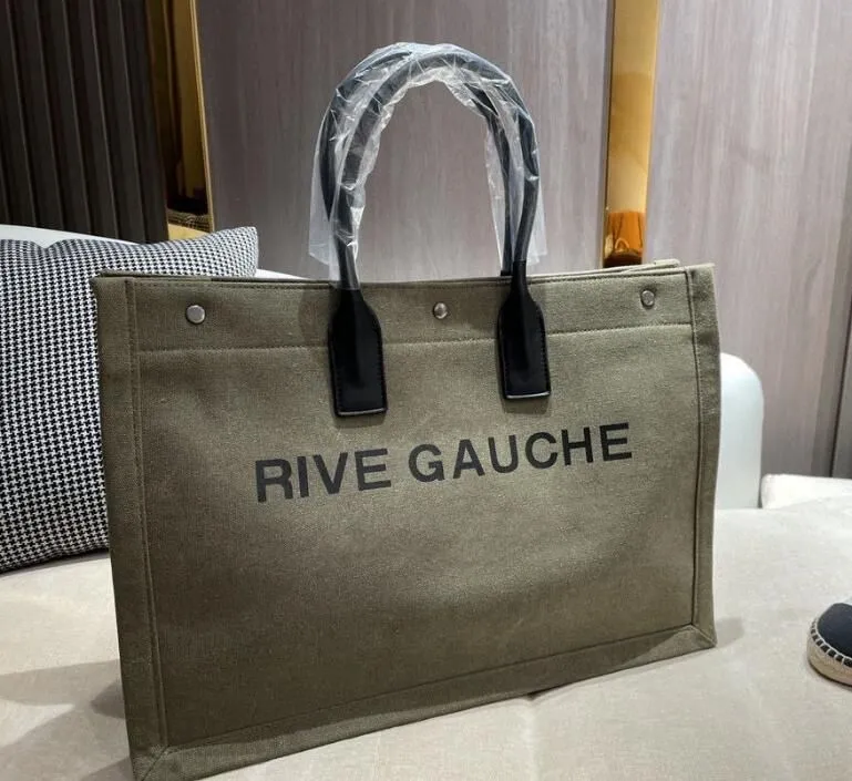 Nowy projektant toreb plażowych trend kobiet torebka Rive Gauche Tote torba na zakupy torebki top pościel duża podróż Crossbody tornister na ramię portfel kobieta