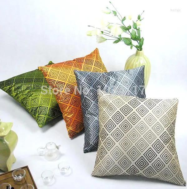 Pillow Minimalist Summer Thin Simulation Silk Cloth Fabric Chair For Sofa Car Pillowcase Waist Square Decorate 43cm