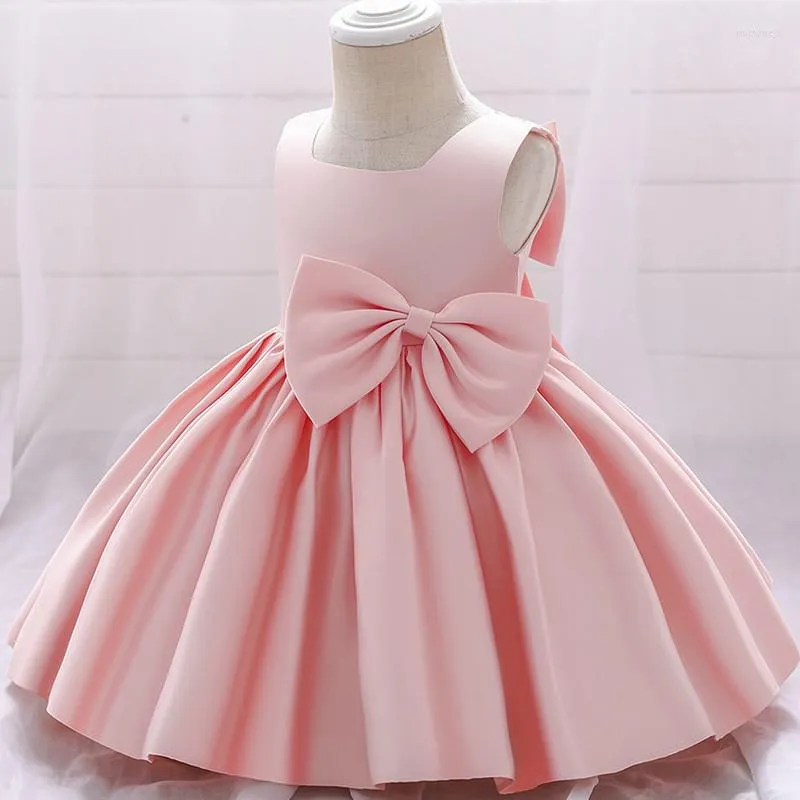 Girl Dresses Girls Formal Princess Dress Solid Color Sleeveless Square Collar Big Hem Baby Clothes Summer