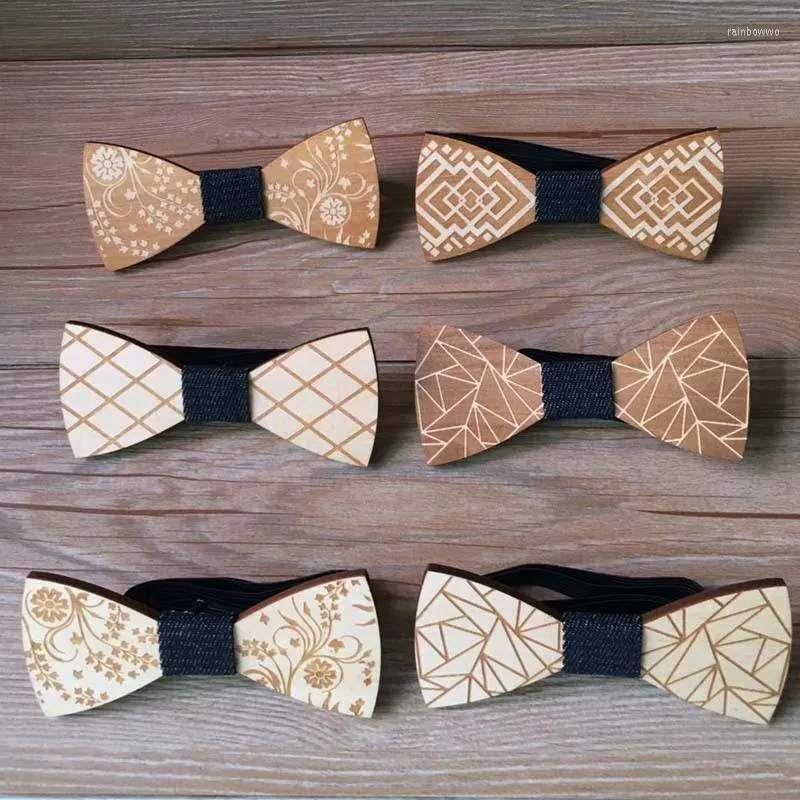 Bow Ties Fashion Original Wooden Tiet Gentleman Groom Necktie Butterfly Wedding Party Tie For Man