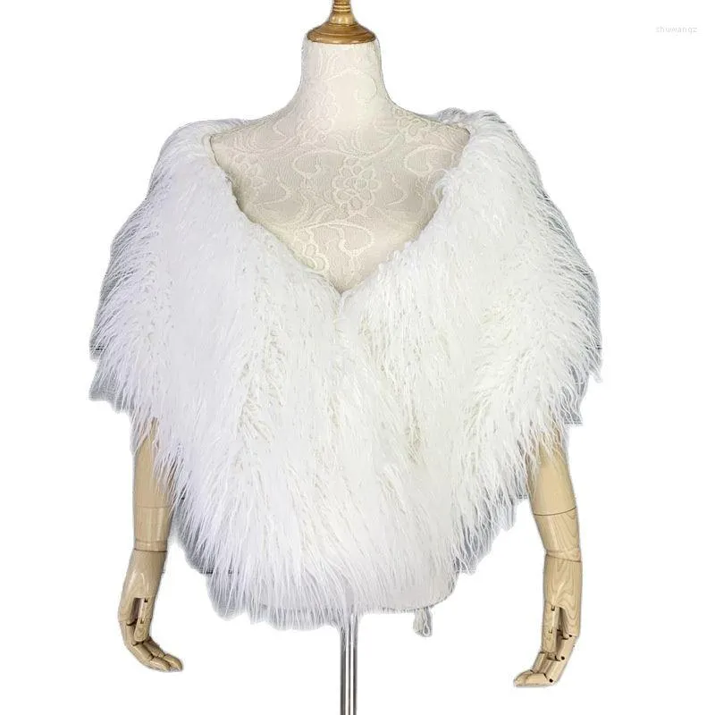 Scarves Nightclub Imitation Fur Bridesmaid Cloak Furry Dress Waistcoat Beach Wool Long Hair Bridal Shawl