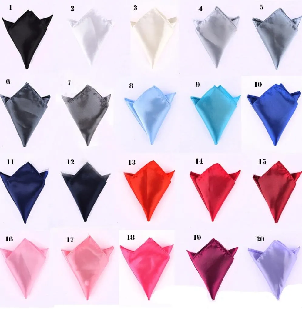 Fashion Mens Formal Wear Suits Pocket Chanderchief Color Color Square Mandkerchiefs Couleur solide 200 pièces Multitypes en option DH4200531