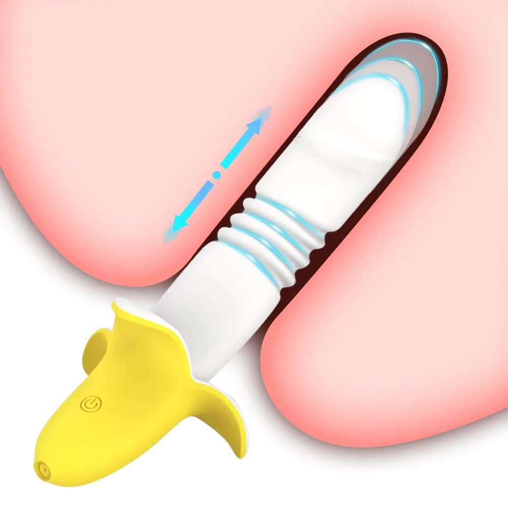 Banana Vibrator Telescopic Silicone Dildo And Clitoral Stimulator_voghion.com